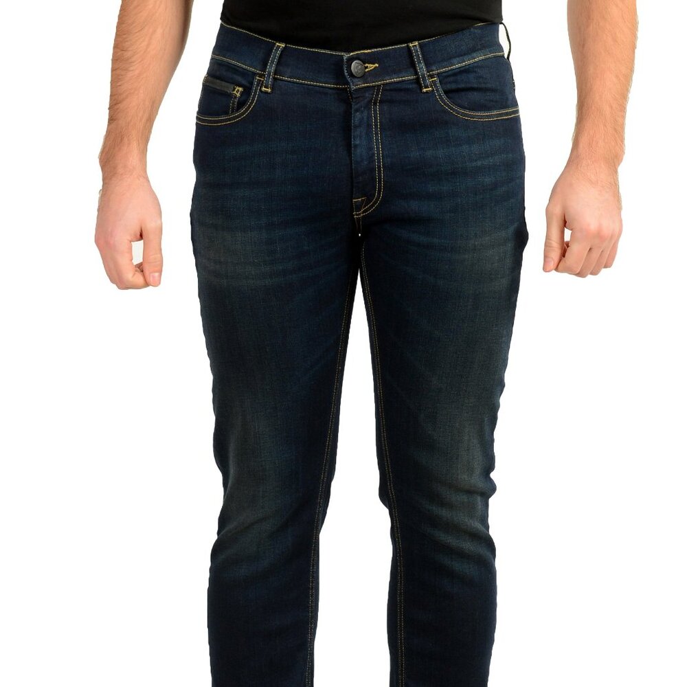 Scuderia Ferrari Men's 5 Pockets Blue Wash Straight Leg Jeans US 30 IT 46
